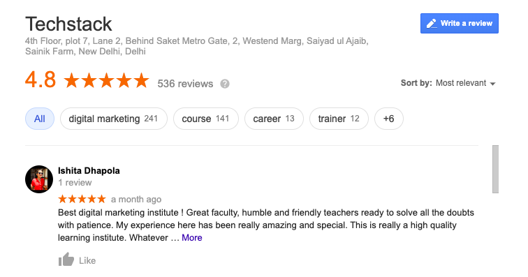 Digital Marketing Course in Noida Reviews