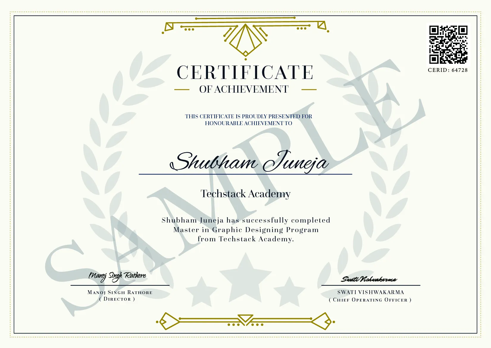Master Graphic Designing Institute Certificate
