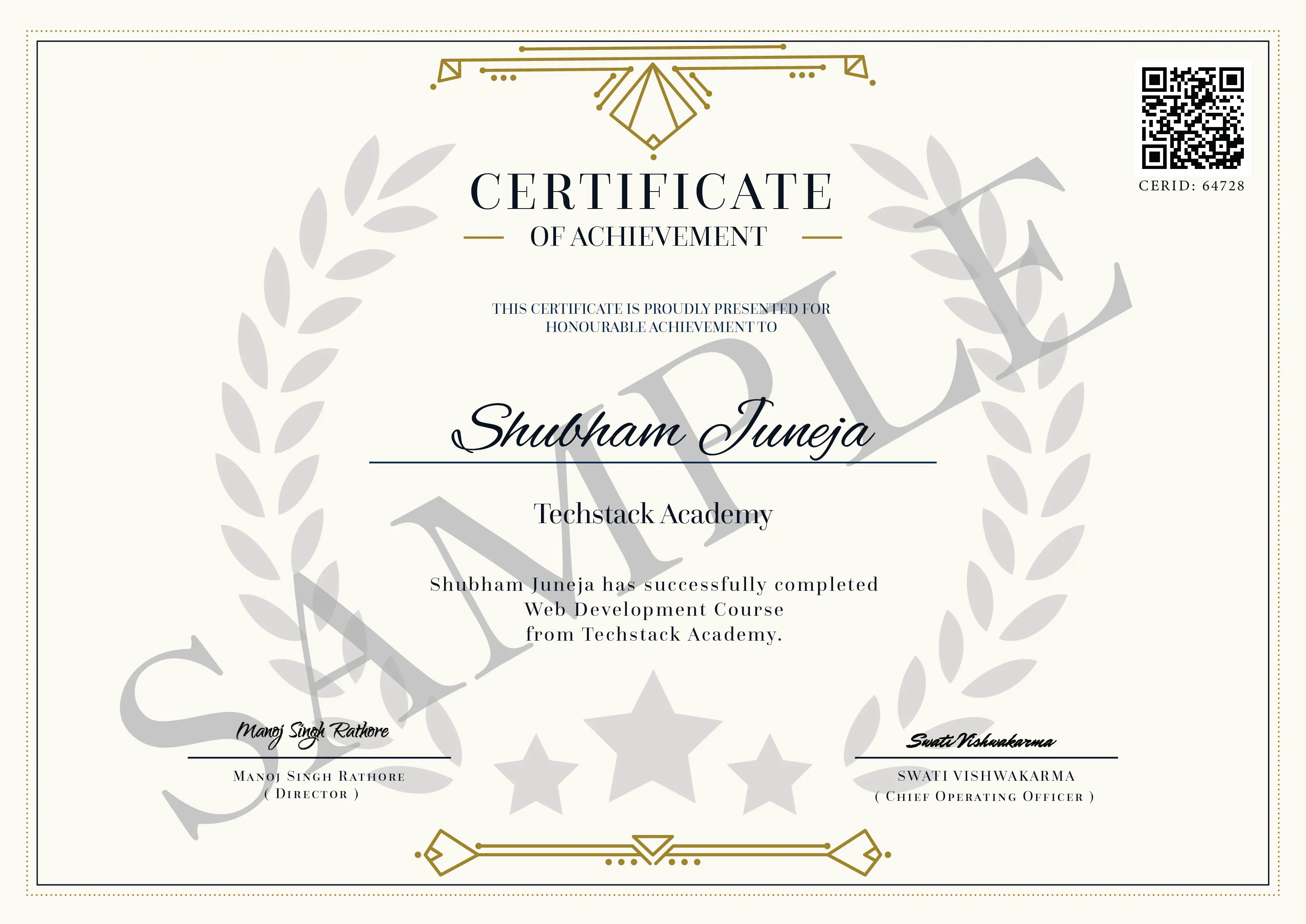 Advance Web Development Institute Certificate